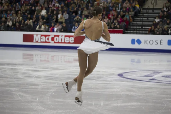 Weißrussland Minsk Eisarena 2019 Europäische Meisterschaften Eiskunstlauf Die Britische Eiskunstläuferin — Stockfoto