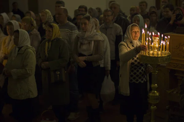 Belarus Gomel April 2016 Nikolsky Monastery Celebration Orthodox Easter People — Stock Photo, Image