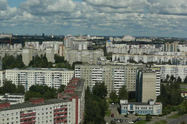 Bereich Der Plattenhäuser Hochhausbauten Russische Städte — Stockfoto