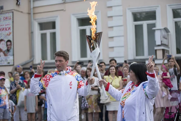 Білорусь Місто Гомель Червня 2019 Прибуття Вогню Полум Європейських Ігор — стокове фото