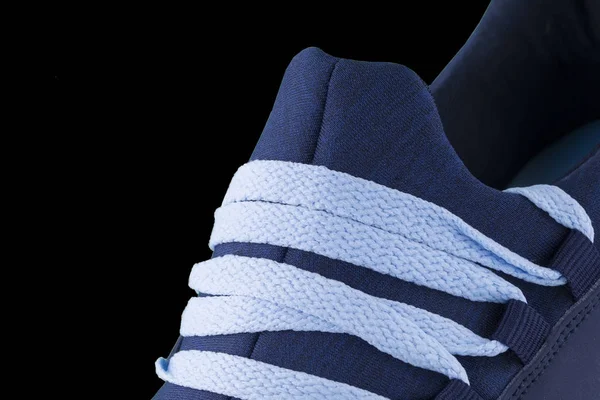 Een Fragment Van Een Blauwe Sneaker Close Sneaker Textuur — Stockfoto