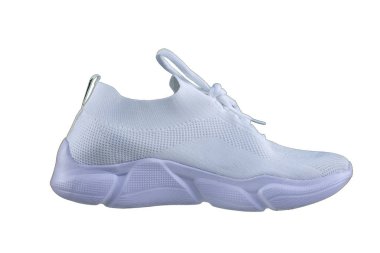 Beyaz spor ayakkabı. Spor ayakkabı yan beyaz bir arka plan görünümü