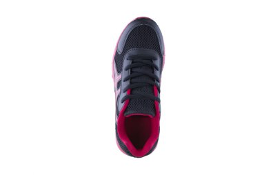 Sneakers Sneakers pembe siyah. Spor ayakkabı yan beyaz bir arka plan görünümü.