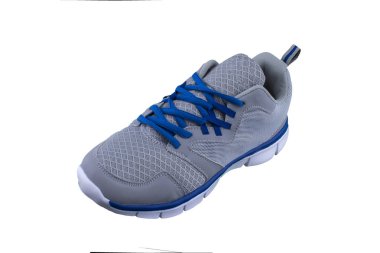 Spor ayakkabı grisi. Beyaz arka planda spor ayakkabılar