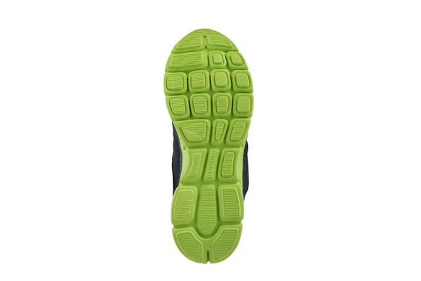 绿色橡胶鞋底 白色背景有运动鞋 — 图库照片