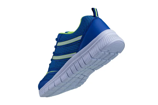 Zapatillas Zapatos Deportivos Azules Vista Lateral —  Fotos de Stock