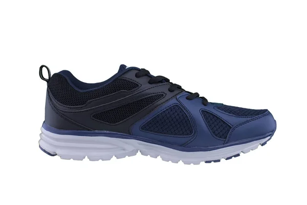 Cipők Fekete Kék Sportcipők Fehér Alapon — Stock Fotó