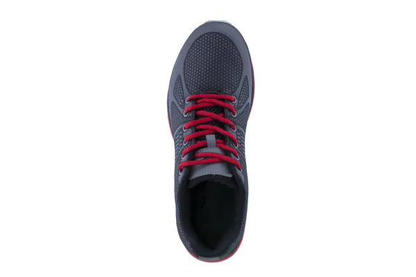 运动鞋粉红色黑色 白色背景的运动鞋侧视图 — 图库照片