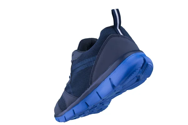 Sneakers Zwart Blauw Sport Schoenen Witte Achtergrond — Stockfoto
