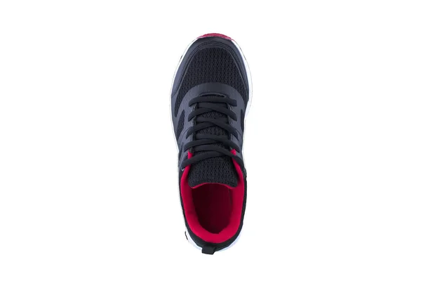 Baskets rose noir. Chaussures de sport vue de côté sur un backgroun blanc — Photo