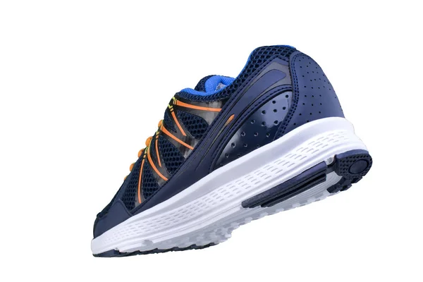 Sneakers Blue Orange Laces Sport Shoes White Background — Stock Photo, Image