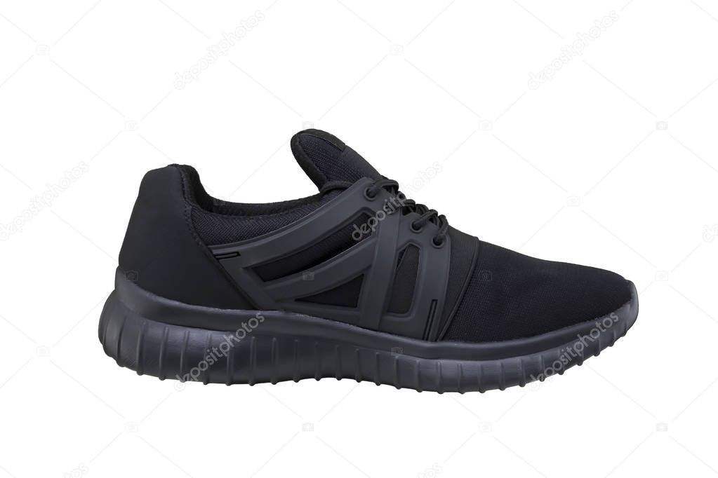 Sneaker black white background. Sport shoes
