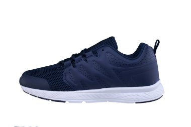 Beyaz arka planda mavi spor ayakkabı. Spor ayakkabılar