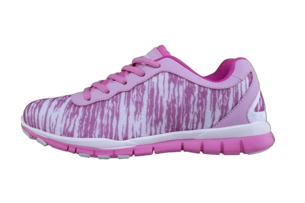 Sneaker Rózsaszín Sportcipők Fehér Alapon — Stock Fotó