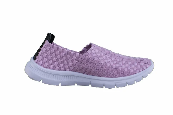 白色鞋底的运动鞋粉红色 白色背景运动鞋 — 图库照片