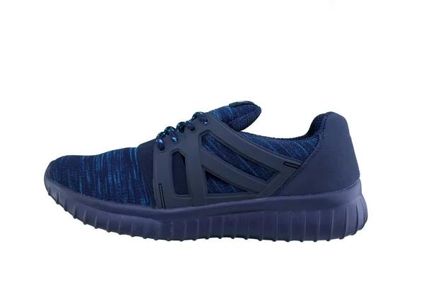 Cipők Fekete Kék Sportcipők Fehér Alapon — Stock Fotó