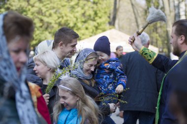 Beyaz Rusya, Gomel, 21 Nisan 2019. Palm Pazar bir kilise tatil