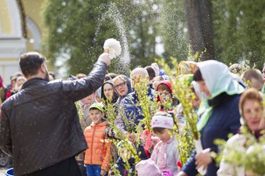 Beyaz Rusya, Gomel, 21 Nisan 2019. Palm Pazar bir kilise tatil