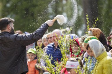 Beyaz Rusya, Gomel, 21 Nisan 2019. Palm Pazar bir kilise tatil