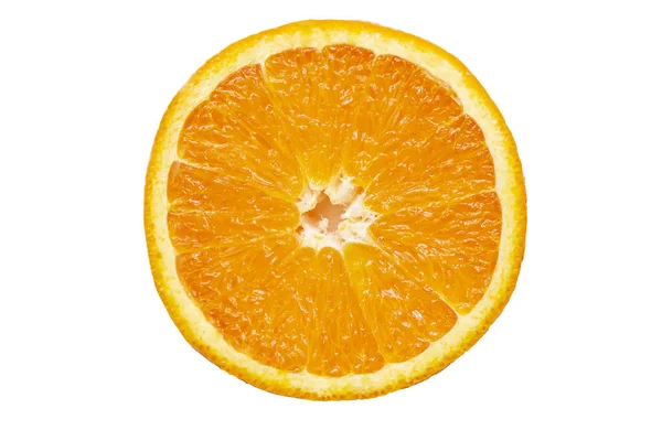 Scheibe Orangenfrucht Isoliert Schneideweg — Stockfoto