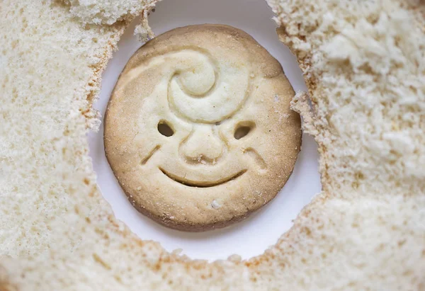 Biscoitos Redondos Com Sorriso Produto Culinário — Fotografia de Stock