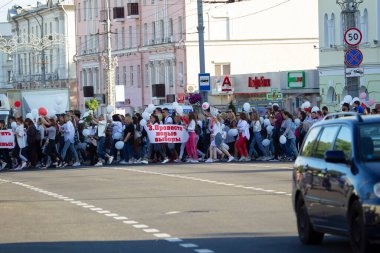 Beyaz Rusya 'da barışçıl protestocular.