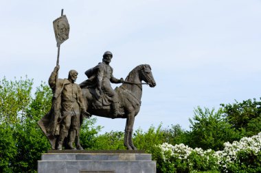 Bogdan Khitrovo anıt Ulyanovsk şehir merkezinde. Taç Avenue. Volga dolgu, Rusya, Ulyanovsk. 25 Mayıs 2018