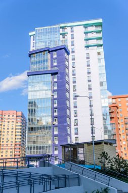 Kazan, Rusya - 9 Mayıs 2019: Kavisli çok katlı bina