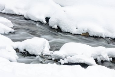 Karst kökenli ünlü mavi göller. Mavi göller kışın donmaz ve yeraltı sularında beslenir. Kış akıntıları ve akarsu. Göller Rusya, Kazan. 