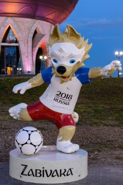 Kazan, Rusya - 23 Eylül 2019: 2 resmi maskotu