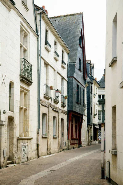 Vista Rua Antiga Cidade Francesa Com Arquitetura Tradicional — Fotografia de Stock