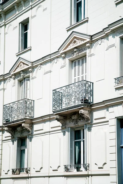French traditional building on street, French architecture concept