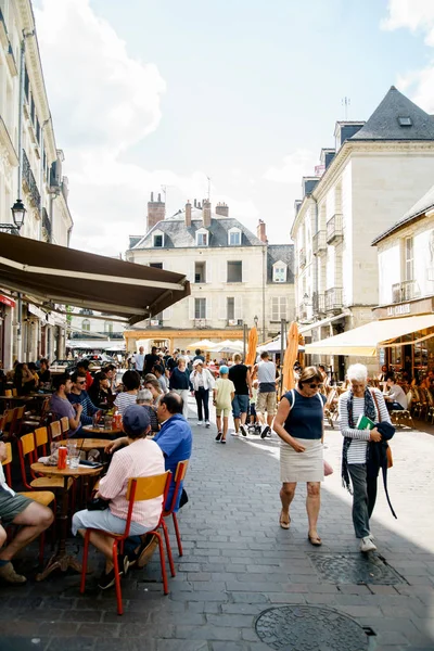 Touren Frankreich August 2018 Straßenansicht Mit Traditionellen Französischen Gebäuden Und — Stockfoto