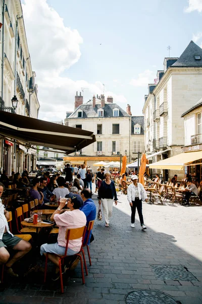 Tursos França Agosto 2018 Vista Rua Com Edifícios Tradicionais Franceses — Fotografia de Stock