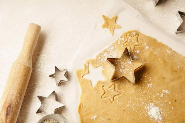 Kochen Schwedischer Ingwerplätzchen Sternenform Weihnachtskonzept — Stockfoto