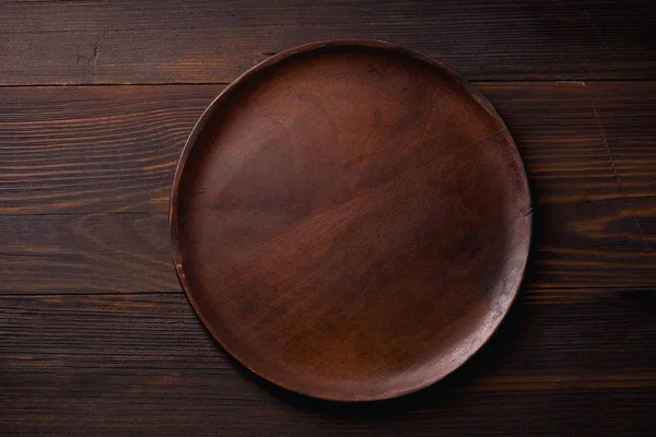 Empty Brown Plate Wooden Table — Stock Photo, Image