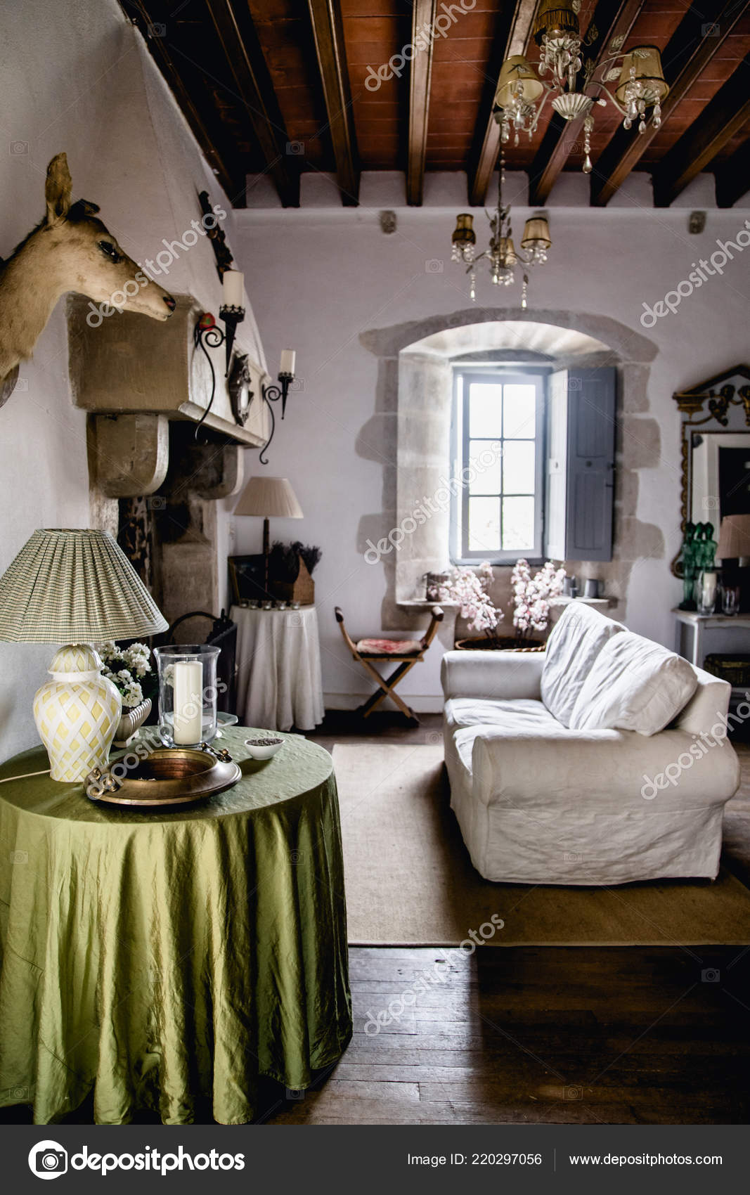 Poitiers France August 2018 Living Room Interior Vintage French