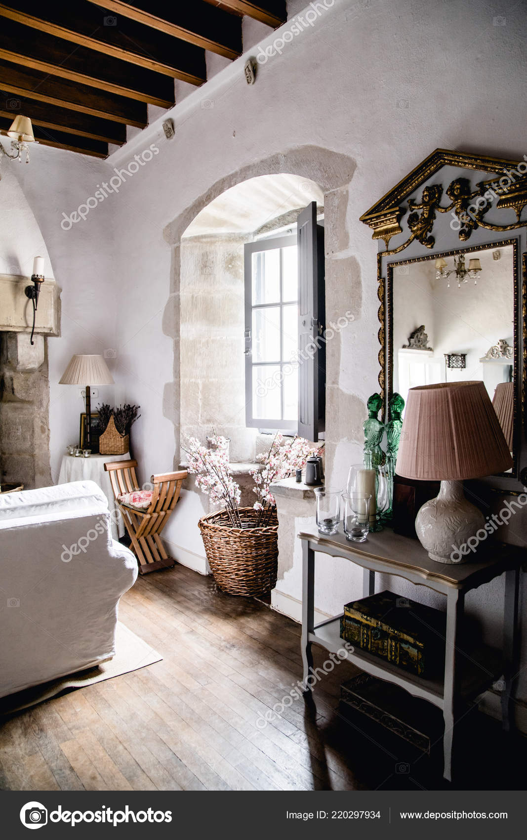 Poitiers France August 2018 Living Room Interior Vintage