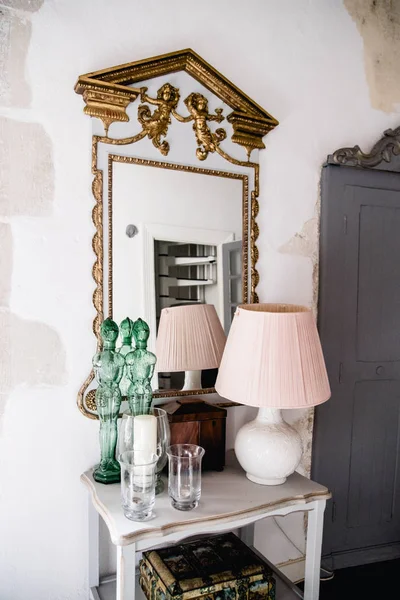 Poitiers France August 2018 Living Room Interior Vintage French Style — стоковое фото