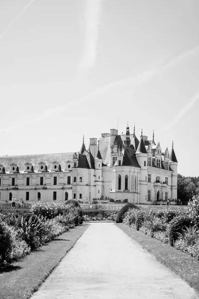 Vnější Pohled Francouzského Zámku Chenonceau Údolí Loiry Slunečný Den — Stock fotografie