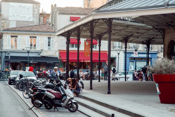 Μπορντό Γαλλία Αυγούστου 2018 Πόλη Ζωή Σκηνή Παραδοσιακά Εστιατόρια Και — Φωτογραφία Αρχείου