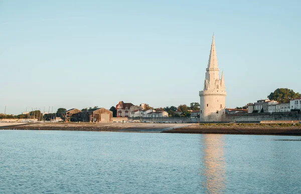 Middeleeuwse Vuurtoren Gebouwd Gotische Stijl Aan Kade Rochelle Stad Kust — Stockfoto