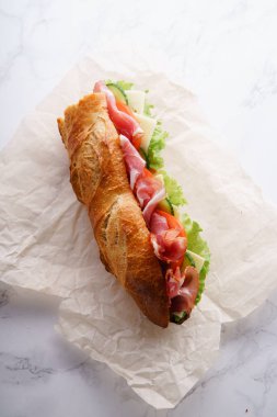 paket kağıdı baget sandviç Banh'da-mi ile tarz, yakın çekim 