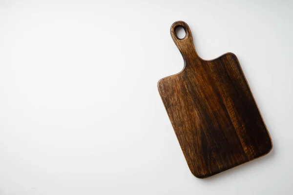 Cutting Board Made Wood Isolated White Background Close — Stock Photo, Image