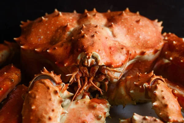 Grand Crabe Alaska Entier Sur Fond Béton — Photo