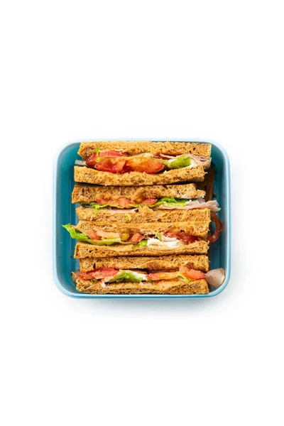 Gesundes Sandwich Mit Grünkohl Und Schinken Mit Käse Und Gemüse — Stockfoto