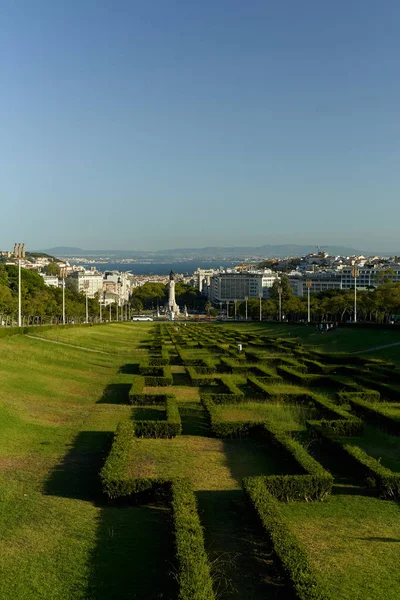 Лисбон Португаль Сентября 2019 Вид Парк Эдуардо Vii Солнечный Осенний — стоковое фото