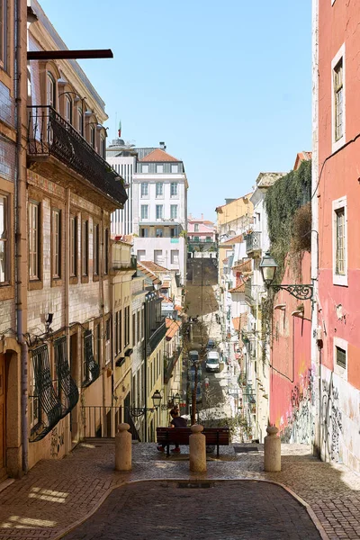 Lisboa Portugal Septiembre 2019 Edificios Tradicionales Calle Del Casco Antiguo — Foto de Stock