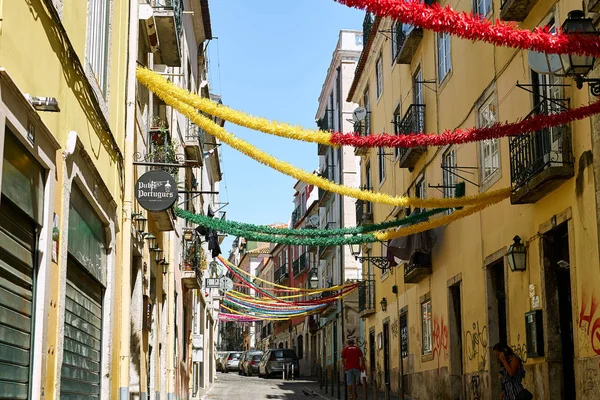 Lisboa Portugal Septiembre 2019 Edificios Tradicionales Calle Del Casco Antiguo — Foto de Stock