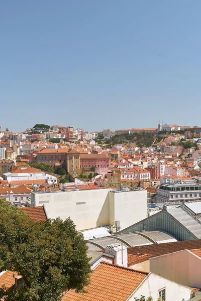 포르투갈 리스본 2019 도시의 전통적 거리에서 꼭대기에서 바라본 — 스톡 사진